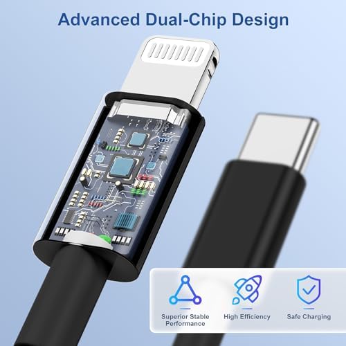 Lightning-Fast 20 W Apple Charger with MFi Certification – 6 ft USB-C to Lightning Cable Included for i Phone 14 Pro Max/14/13 Pro/12 Mini/12/11 & i Pad Air – Compact Power Block for Ultimate Portability and Rapid Charging Efficiency