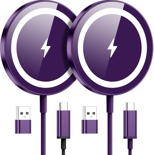 Magnetic Wireless Charger Duo for Apple Devices – 15 W Fast Charging Pad for i Phone 12-16 Pro Max, mini & Air Pods 2/3/4/Pro – Secure Magnetic Connection, Sleek Silver Finish for Modern Tech Aesthetics – Optimal Compatibility & Effortless Charging Experience