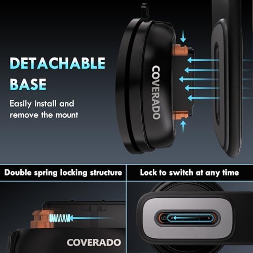 Coverado Premium QI2 15 W Wireless Car Charger with Adjustable Aluminum Alloy Arm and Magnetic Phone Holder – Ultimate Dashboard & Windshield Mount for i Phone 16/15/14/13 – Fast, Secure, and Versatile Charging Solution for Modern Drivers