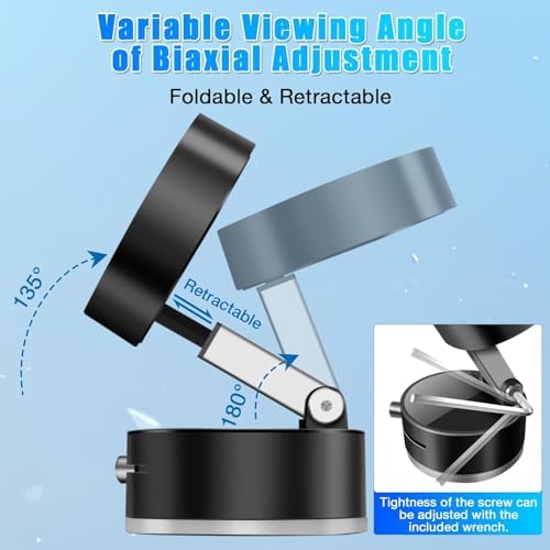 Magnetic Vacuum Suction Holder, Double-Sided Phone Holder with Suction Cup for Car/Mirror/Smooth Surface, Foldable and Retractable, Universal, Car Phone Mount. – Enhanced Compatibility and Speed