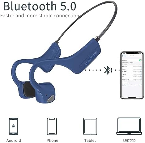 Open-Ear Bone Conduction Bluetooth Headphones – Lightweight Wireless Sport Earphones with Multipoint Connectivity and Built-in Mic for Clear Calls & Music – Sweatproof Design for Enhanced Durability During Running, Cycling, and Intense Workouts – Stay Aware While You Move
