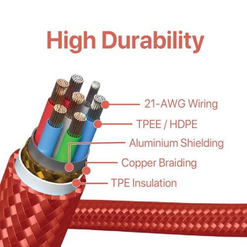 BLACK+DECKER Lightning to USB Charging Cable – Ultra-Fast Charge & Data Sync for All Apple Devices – Durable Braided Construction, Lightweight & Travel-Ready – Versatile Lengths & Color Options, Including Convenient 3 ft Length