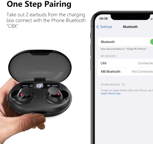 Aruind® Premium Bluetooth Earbuds – 56 Hours Playback True Wireless Stereo with IPX7 Waterproof Rating, Deep Bass Sound, LED Battery Display & Long-Distance Connectivity – Ideal for Active Lifestyles and Seamless Device Compatibility