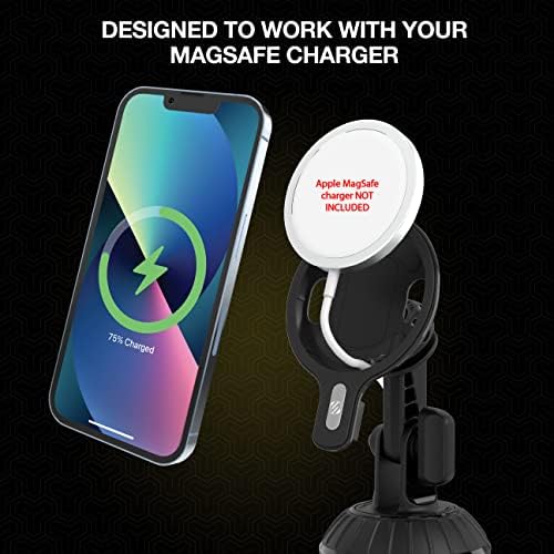 Scosche MSQP Magnetic Wireless Charger – Ultra-Fast Mag Safe Charging Pad for i Phone 12, 13, 14, Air Pods, and More | Sleek Black Design for Effortless Power | Compact and Versatile Wireless Charging Solution for Home and Travel