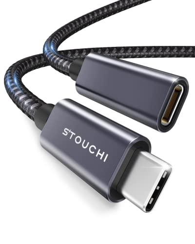 Stouchi 6.6 FT USB-C Extension Cable – Type C 3.1 Male to Female, Ultra-Fast Charging & Data Transfer for PSVR2, Galaxy S23, i Pad Mini/Pro, Mac Book Air M1/M2, and Mag Safe – Enhanced Connectivity & Durability for Gaming and Streaming
