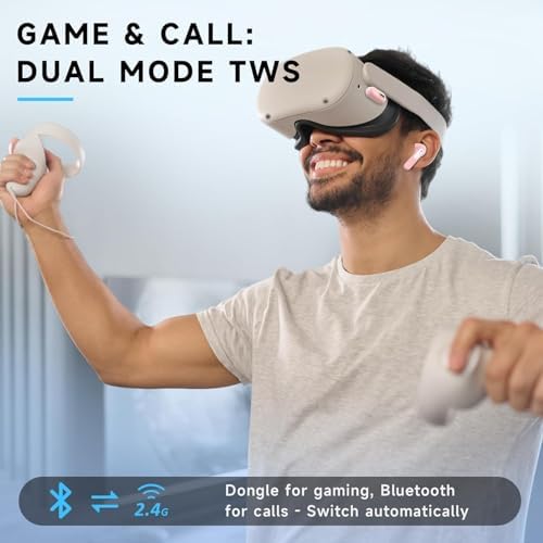 High-Performance Wireless Gaming Earbuds with Ultra-Low Latency & Advanced Noise Cancellation – 36-Hour Battery Life, Dual 2.4 GHz & Bluetooth Connectivity, LED Battery Indicator – Multi-Platform Support for PS5, Meta Quest, PC & More for Ultimate Gaming Experience