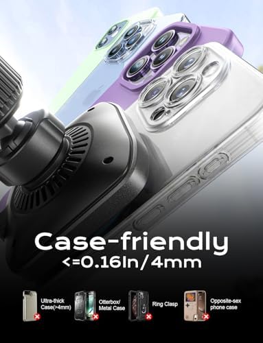 15 W Mag Safe Car Mount Charger for i Phone 16/15/14/13 – Fast Wireless Charging with Magnetic Holder – Versatile Vent, Windshield, or Dash Mount for Ultimate Convenience – Enhanced Cooling Technology & Seamless Compatibility with Mag Safe Cases – Stay Connected Safely on the Road
