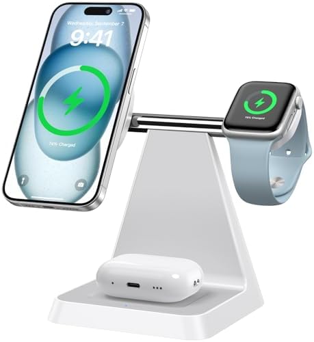 Revolutionize Your Charging Experience with the 3 in 1 Magnetic Wireless Charger – Fast, Compatible, and Space-Saving Solution for Smartphones, Smartwatches, and Earbuds