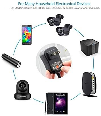 Versatile 12 W Adjustable Voltage AC/DC Power Adapter for Home Electronics – Universal Compatibility with Routers, Smartphones, Tablets, CCTV & IP Cameras – Reliable 1 A Output for Optimal Performance and Safety Solutions