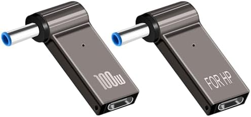 High-Performance Type-C to DC 4.5 x 3.0 mm Laptop Charging Adapter – 100 W Power Delivery for HP Devices – Durable Zinc Alloy Construction with 90° Angle for Optimal Space Efficiency – Rapid Charge Compatibility from 18 W to 100 W – Lightweight, Portable Design Perfect for Professionals On-the-Go – Secure and Stable Connection for Safe Usage – Ideal Accessory for Tech Enthusiasts and Mobile Power Users