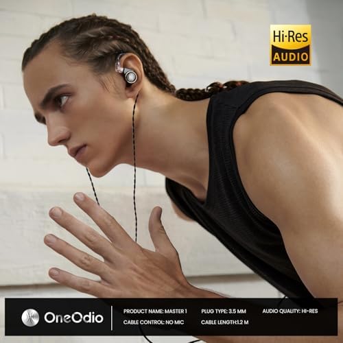 Elevate Your Audio Experience with One Odio Master 1 Hybrid Wired Earbuds – Precision Engineered In-Ear Monitors for Musicians, Gamers, and Streamers | Immerse Yourself in Professional-Grade Hi-Fi Sound with Dual-Driver Technology | Ergonomic Design for All-Day Comfort and Noise Isolation | Universal 3.5 mm Compatibility for Effortless Device Integration | Built to Endure Rigorous Daily Use, Perfect for Mixing, Gaming, and Live Streaming | Unmatched Sound Clarity and Dynamic Range Tailored for Every Audio Experience | One Odio Earphones – Your Gateway to Superior Sound Performance, Where Every Note Comes Alive