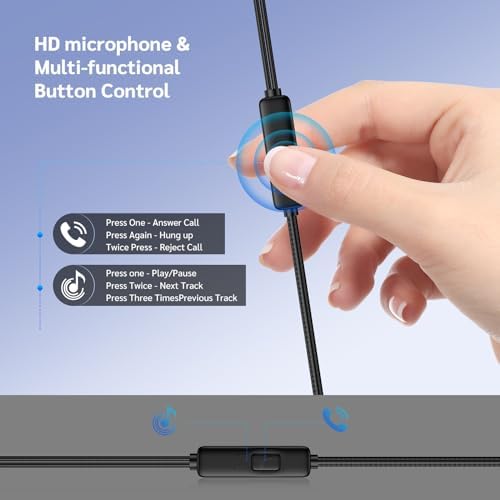 Ultimate USB C Earbuds 5-Pack – Exceptional Noise Isolation In-Ear Headphones Featuring Deep Bass & Integrated Microphone, Perfect for Gaming, Streaming Music, and Effortless Hands-Free Calling with Broad Compatibility for All USB C Devices