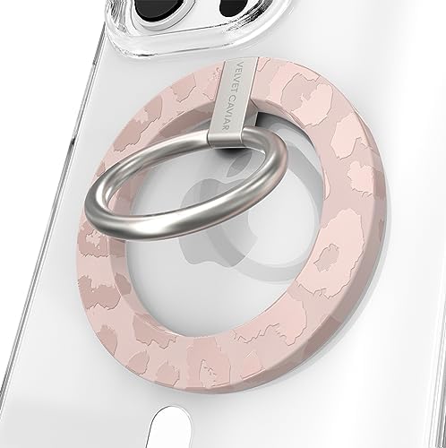 Transform Your i Phone 16, 15, 14, 13, 12 with VELVET CAVIAR’s Amethyst Purple Leopard Mag Safe-Compatible Grip – Stylish Magnetic Ring Holder & Adjustable Stand for Effortless Hands-Free Viewing, Secure Texting, and Enhanced Usability – Elevate Your Mobile Experience with Durable, Lightweight, and Customizable Accessory