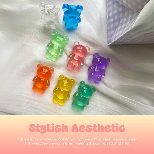 Whimsical 3 D Gummy Bear Phone Grip Stand – Portable Magnetic Finger Holder for Enhanced Stability and Comfort – Cute Collapsible Anti-Slip Design for Cellphones & Tablets – Vibrant Pink Color for Fun, Functional Style – Effortless Attachment & Removal for On-the-Go Convenience