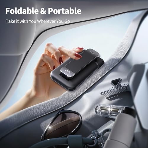 i WALK Adjustable Magnetic Phone Stand for Desk – Versatile Height and Angle Customization, Foldable Design for i Phone 16, 15, 14, 13, 12 Pro Max & Samsung Galaxy – Ergonomic Viewing Comfort, Sleek Black Finish for Modern Workspaces