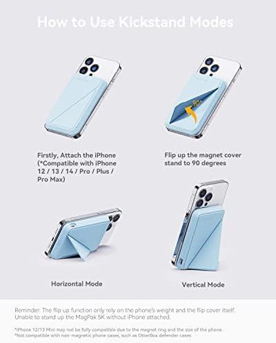 VOLTME Magnetic Power Bank 5,000 m Ah – Foldable Wireless Charger with Kickstand and USB-C Port for i Phone 16/15/14/13/12 Series – Dove Grey, Effortless Alignment for Seamless Charging and Enhanced Portability, Unmatched Battery Performance with American Amprius Technology, Perfect for On-the-Go Use and Reliable Connectivity