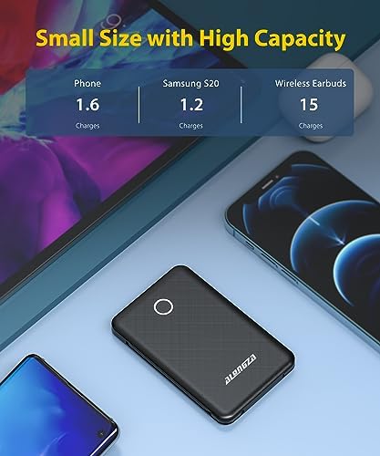 Compact 6000 m Ah Portable Power Bank with Built-in Cable – Lightweight Fast Charging External Battery for i Phone and Android – Ultimate Travel Companion for On-the-Go Charging Efficiency