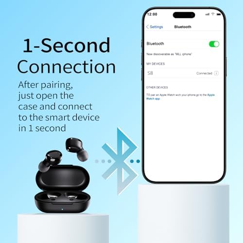 Ultra-Lightweight Bluetooth 5.3 Wireless Earbuds – Deep Bass In-Ear Headphones for Clear Calls and Immersive Sound, 60-Hour Battery Life, Perfect for Gaming, Workouts, and Study – Stylish Purple Design for Active Lifestyles