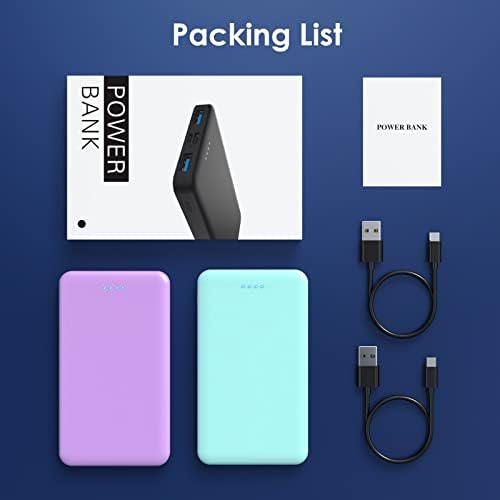 Ultra-Slim 10000 m Ah Portable Power Bank – Dual USB Outputs & USB-C Input, Compact External Charger for i Phone 12/13, Samsung S20, Tablets – Stylish Black and Red Design for Maximum Portability and Enhanced Device Compatibility