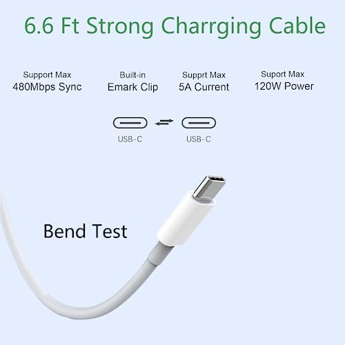 High-Efficiency 120 W USB-C Fast Charger for Mac Book Pro/Air – Premium 118 W & 96 W Compatibility, Rapid Charging for All USB-C Devices with Enhanced Charge Cable Included