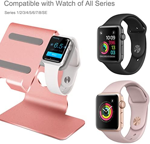 Sleek Dual Charging Station for Apple Watch & i Phone – Universal Compatibility for All Models (38 mm to 49 mm) – Fast-Charging Aluminum Dock in Silver Grey – Elevate Your Charging Experience with Enhanced Speed and Style – Perfect for Home or Office Organization – Tangle-Free Solution for Busy Lifestyles
