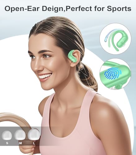 MOZOTER Wireless Sport Earbuds: Stylish Bluetooth Headphones with Enhanced Deep Bass, Secure Earhooks for Active Comfort, and Unmatched 60-Hour Battery Life – Ideal for Fitness, Meetings, and Everyday Use