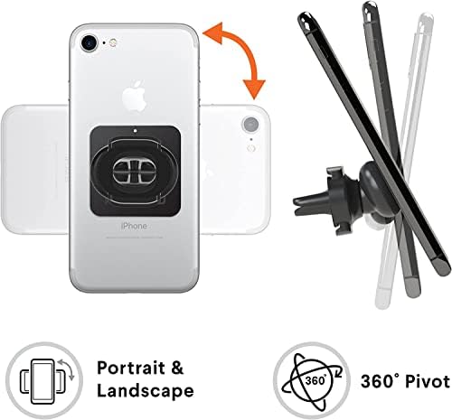 Kenu Airframe Magnetic Car Phone Holder for Air Vent – Ultimate 360-Degree Rotation Mount with 6 Strong Magnets and Reusable Steel Plate – Compatible with Latest i Phones, Samsung, and Android Devices – Enhance Driving Safety and Convenience with Sleek Design
