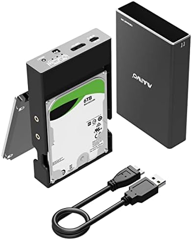 MAIWO Dual Bay RAID Hard Drive Enclosure for 2.5-Inch SATA SSDs and HDDs – USB 3.1 Gen 2 (10 Gbps) with Versatile RAID Modes (0/1/JBOD/PM) – 16 TB External Storage Solution in Durable Aluminum – Optimal Performance for Professionals and Gamers
