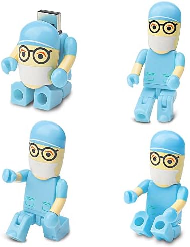 Charming Cartoon Nurse 64 GB USB Flash Drive – Adorable Pink Thumb Drive for Effortless Data Storage, USB 2.0 Compatible Memory Stick for Professionals and Students Alike