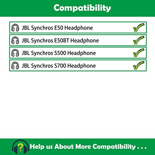 Ultimate Comfort Memory Foam Earpads for JBL Synchros E50, E50 BT, S500 & S700 Wireless Headphones – Replacement Cushions Featuring Soft Protein Leather for Superior Sound Quality and Enhanced Ear Comfort