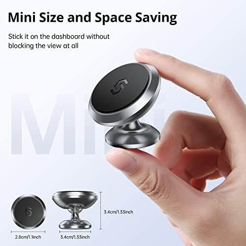 SYNCWIRE 360° Adjustable Magnetic Car Phone Mount – Premium Dashboard Holder for i Phone, Samsung, LG & Mini Tablets – Effortless Navigation & Hands-Free Safety in Sleek Gray Finish – Strong Grip & Easy Installation for Enhanced Driving Experience