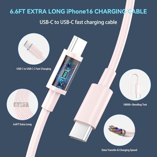 30 W USB-C Fast Charging Block with 10 FT Type C Cable – Ultimate Charging Solution for i Phone 16/15 Series and Beyond – Compact, High-Efficiency Power Adapter for Home and Travel Use – Safe and Reliable Device Charging