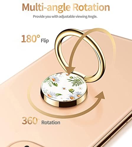 Blue Butterfly Marble Pattern Cell Phone Ring Stand – 360° Rotating Finger Holder for Secure Grip and Versatile Kickstand, Compatible with All Smartphones Including i Phone and Samsung Galaxy, Perfect for Magnetic Car Mounts