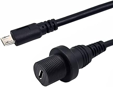 0.3 Meter USB 3.1 Type C Flush Mount Extension Cable – High-Speed 10 Gbps Data Transfer & 3 A Charging for Vehicle Dashboards, Boats, and Motorcycles – Durable Gold-Plated Connectors for Enhanced Performance and Compatibility