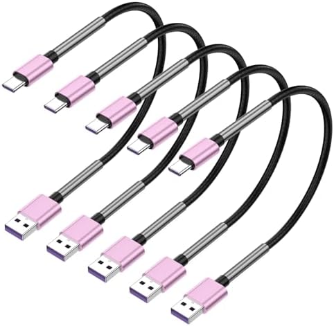 Cyven Premium 3 ft USB Type C Cable Duo Pack – Fast Charge & Data Transfer Cord, Durable TPE Construction, Compatible with Samsung Galaxy A Series, LG V Series, and More – Stylish Pink Design for Enhanced Performance and Versatility