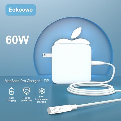 60 W Magnetic L-Tip Power Adapter for Legacy Mac Book Models – Premium Replacement Charger for Mac Book Pro 13″ (2010-2012) & Mac Book Air 11″/13″ (2008-2011) with Advanced Safety Features and Enhanced Compatibility – Compact and Portable Design with 6 ft Power Cord for Maximum Convenience and Versatility