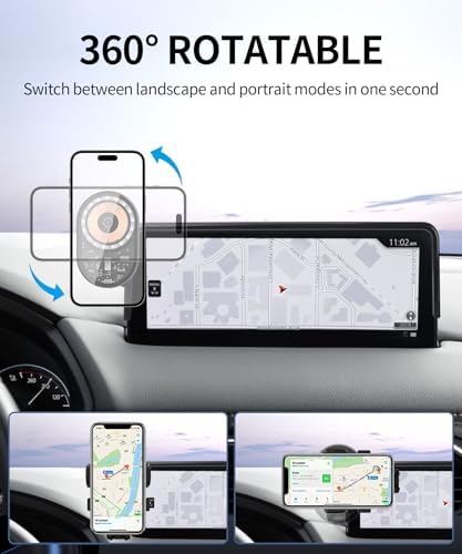 Wireless Charging car Phone Holder for Mazda CX-5 2021-2025 Accessories 10.25 inch Screen Fixed Clip,360° Rotation car Phone Mount Compatible with MagSafe – Enhanced Compatibility and Speed