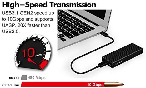 Ultra-Fast USB 3.1 Gen.2 NVMe External SSD Enclosure with Dual USB-C and USB-A Cables – Ultimate Compatibility for M.2 2230/2242/2260/2280 PCIe Drives, Sleek Black Design for Professionals and Gamers – Portable Storage Solution for High-Speed Data Access