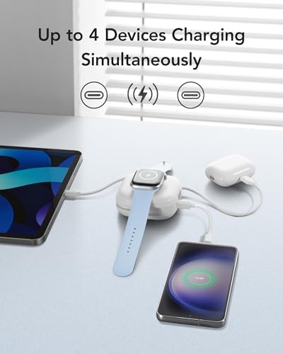 Ultra-Strong Magnetic Wireless Power Bank 10000 m Ah – 20 W Fast Charge Portable Charger for i Phone, Apple Watch, Air Pods & Android Devices – Built-in USB-C Cable, Smart LCD Battery Level Indicator & Lanyard for Effortless Travel Convenience – Essential Power Boost Companion for On-the-Go Charging