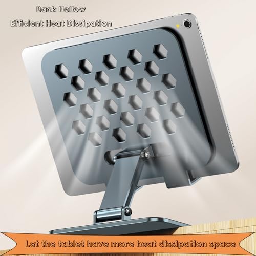 Versatile 360-Degree Rotatable Foldable Tablet Stand for i Pad, i Phone, and 4.3-10.9 Inch Devices – Adjustable Height and Angle for Optimal Viewing, Sleek Silver Finish, Portable Design for Home or Office Use – Enhance Your Digital Experience with Maximum Compatibility
