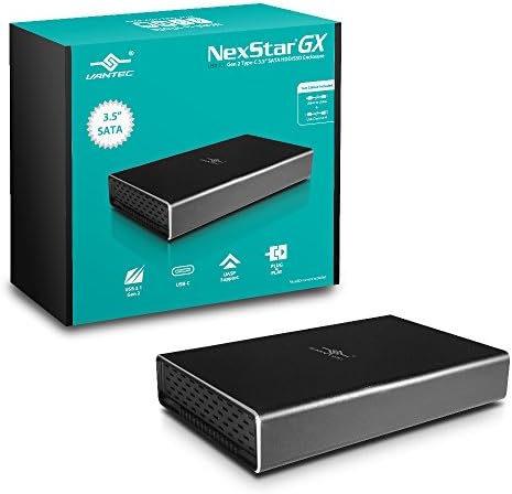 Vantec NST-371 C31-BK Nex Star Gx USB 3.1 Gen 2 Type-C 3.5″ SATA HDD/SSD Enclosure – Premium Aluminum Case for Superior Data Transfer, Plug-and-Play Convenience, Dual USB Compatibility, and Enhanced Durability for Storage Enthusiasts