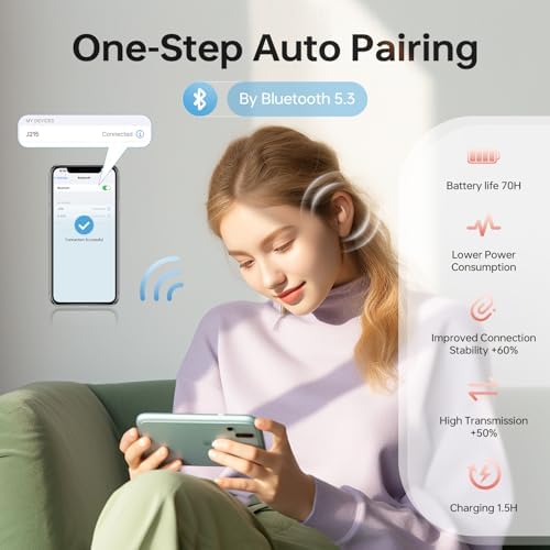 MUSICOZY Bluetooth 5.3 Sleep Earbuds – Ultra-Light Wireless Headphones for Side Sleepers, IPX6 Waterproof Design Perfect for White Noise, Podcasts, and Concerts – High Fidelity Sound for Uninterrupted Comfort and Focus, Ideal for Men and Women