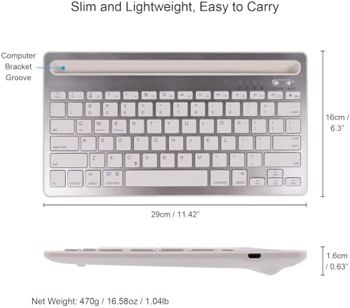 Elevate Your Typing Experience with the CHUYI Wireless Bluetooth Keyboard – Slim, Portable, and Multi-Device Compatible for i Pad, Tablet, and PC – Rechargeable with Quiet Keys and Integrated Stand Slot for Effortless Productivity
