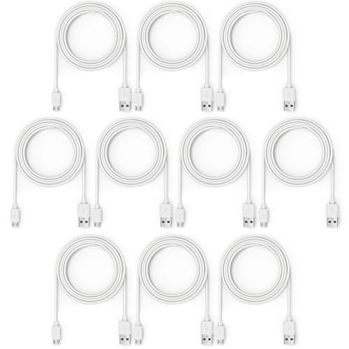 10-Pack 6 ft Micro USB Cables – Premium Bulk Set for Fast Charging & Enhanced Device Compatibility – Ideal for Android Users & Home/Office Use