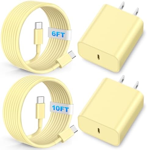 Lightning-Fast 20 W USB-C Wall Charger & 10 FT Cable for i Phone 15/16/Plus/Pro Max – Sleek Pink-Blue Power Adapter for Ultimate Charging Performance and Versatile Use