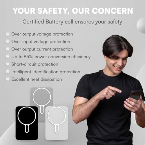 Ultra Slim Magnetic Power Bank for i Phone 16/15/14/13/12 – Fast Wireless Charger with 5000 m Ah Capacity, Mag-Safe Compatible, Lightweight Design for On-the-Go Charging, Perfect for Daily Use and Emergencies