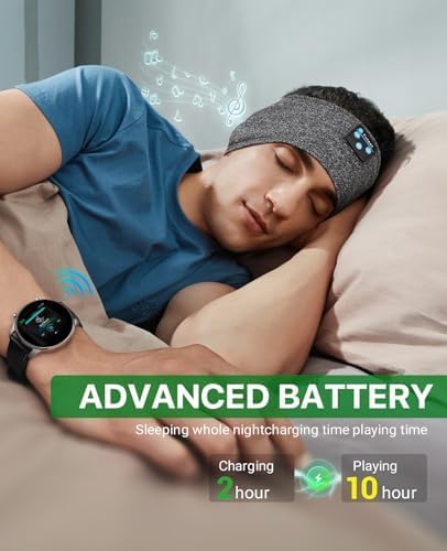 Fulext Bluetooth Sleep Headphones Headband – Ultimate Comfort for Side Sleepers, Thin HD Stereo Sound Quality – Ideal for Insomnia Relief and Travel Convenience – Perfect Gift for Men and Women – Enhanced Compatibility, Long-Lasting Battery Life for All Night Relaxation