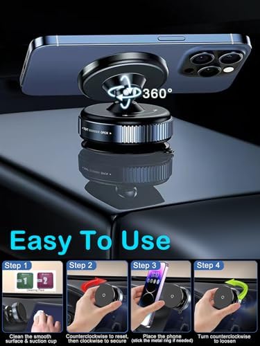 Revolutionary Magnetic Suction Phone Mount for i Phone 16 – Ultimate Versatile Holder for Cars, Gyms, Mirrors, and Showers – Unmatched Stability and Quick Installation for Seamless Navigation and Communication – Ideal Accessory for i Phone 16 Pro Max and 15 Series