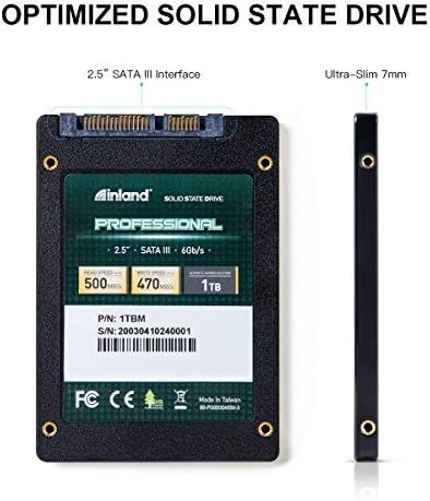 Unlock Lightning-Fast Performance with INLAND Professional 1 TB SSD – Cutting-Edge 3 D NAND SATA III 6 Gb/s 2.5″ Internal Solid State Drive for Ultimate Reliability and Versatile Compatibility