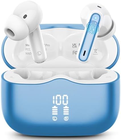 Elevate Your Sound Experience with Next-Gen Bluetooth 5.4 Wireless Earbuds – Premium Hi-Fi Audio Quality, 40-Hour Battery Life, and Advanced 4-Microphone Noise Cancellation for Crystal-Clear Calls – Rugged IP7 Waterproof Design in Sleek Dark Grey for Stylish Durability
